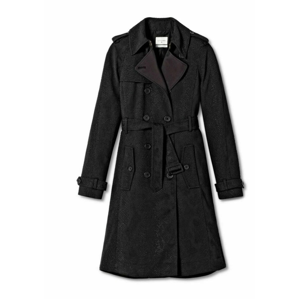 ALTUZARRA Target Black Textured Double Breasted Trench Coat 20th Anniversary S